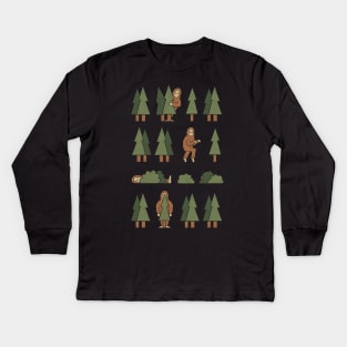 Bigfoot Forest Kids Long Sleeve T-Shirt